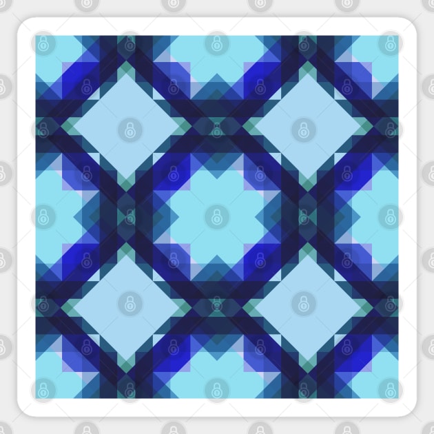 Mid Mod Star Quilt Blue Sticker by StephersMc